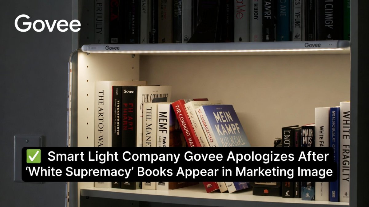 Smart Light Company Govee Apologizes After 'White Supremacy' Books Appear in Marketing Image