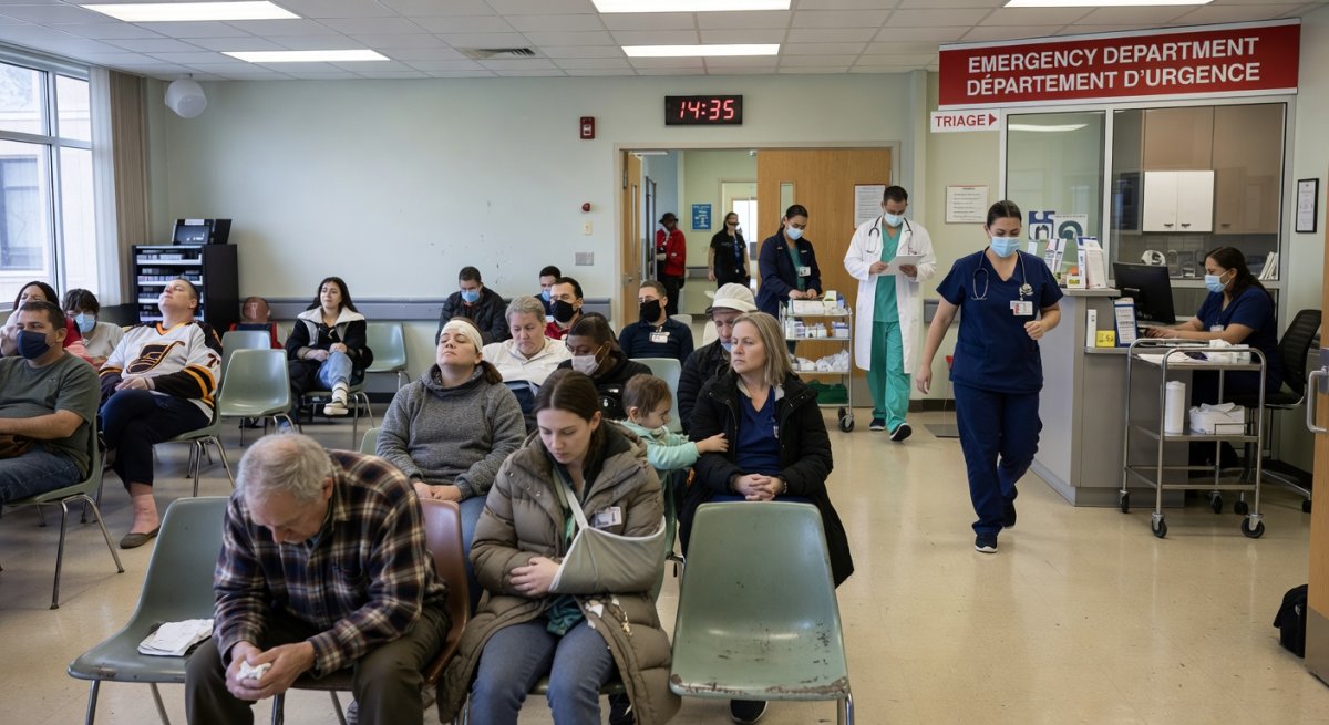 Emergency department waiting room in Alberta hospital