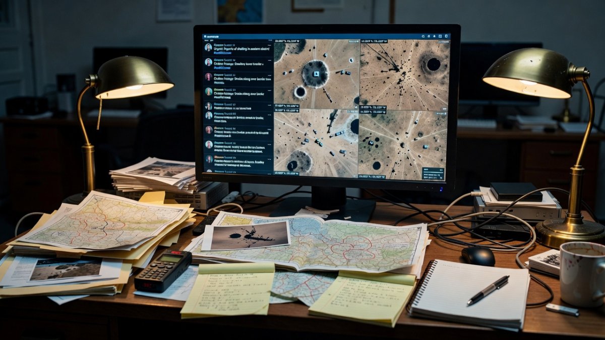CBC News visual investigation team examining social media and satellite imagery for weapons tracking