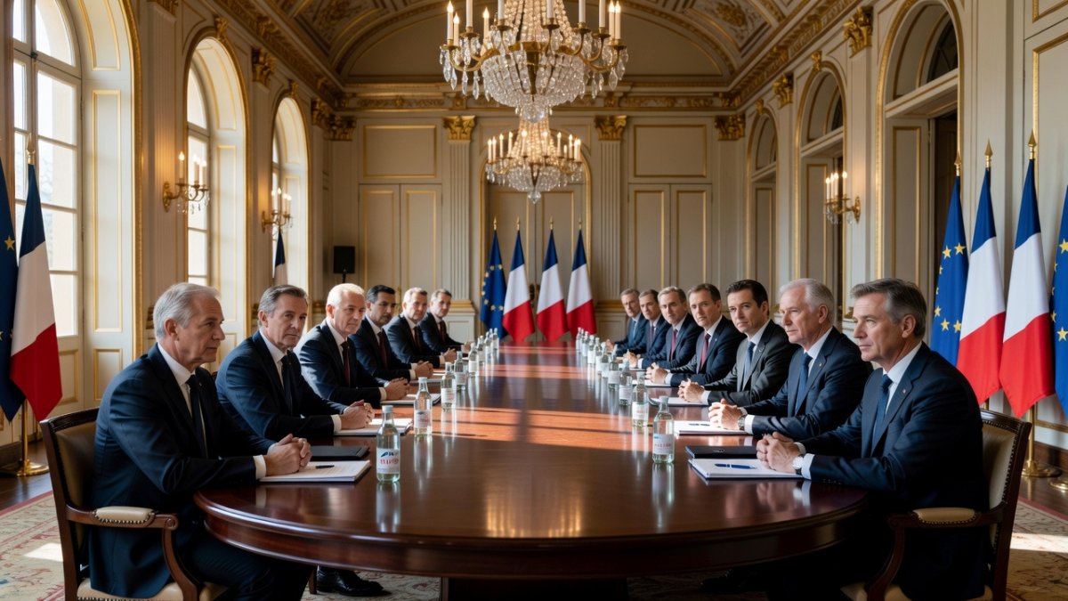 G7 leaders gathered at the summit table in Evian-les-Bains, France, during discussions on the US-Iran peace framework