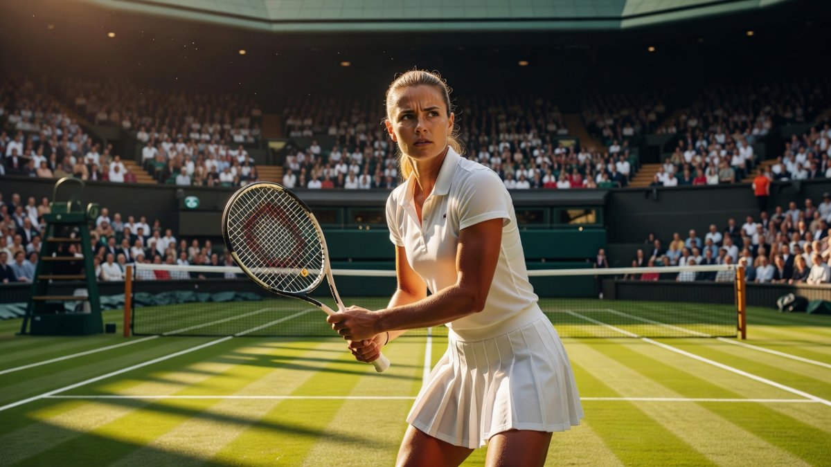 Fran Jones on court at Wimbledon