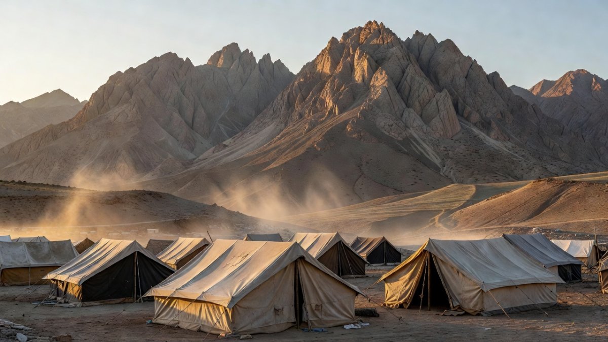 Sinjar mountain landscape and Yazidi community in northern Iraq