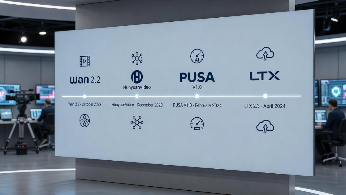 Comparison or timeline of open-source AI video models