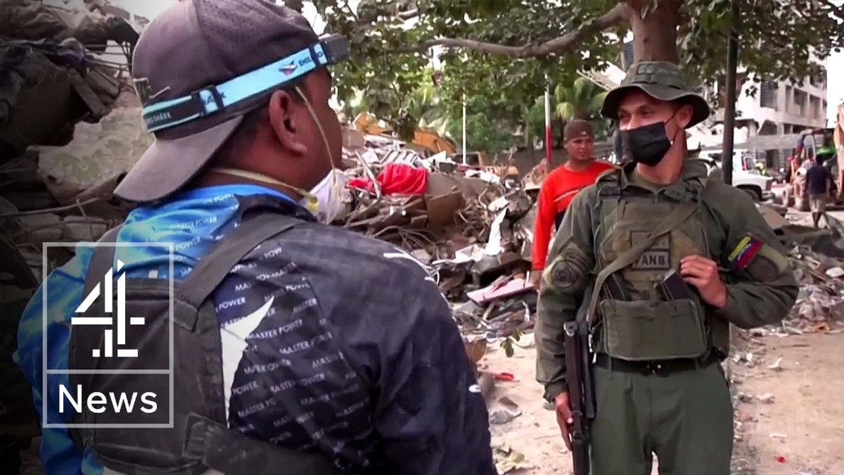 Collapsed buildings in La Guaira following the earthquakes