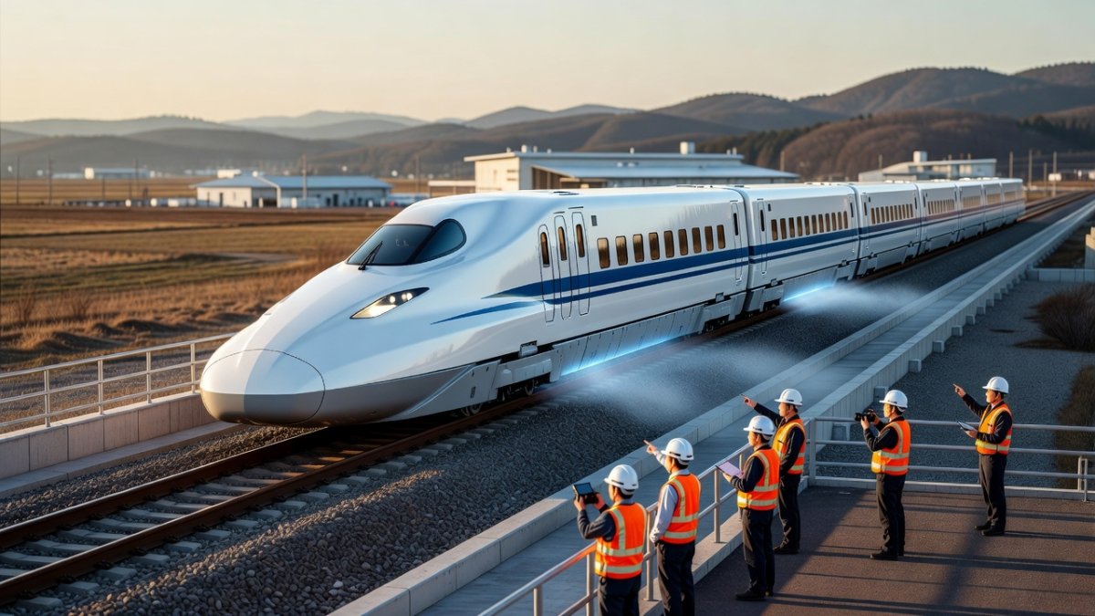 SCMaglev superconducting maglev train on Yamanashi test track