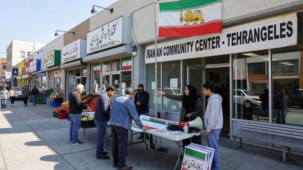 Iranian diaspora community in Los Angeles Tehrangeles district, a center of opposition activism during the World Cup
