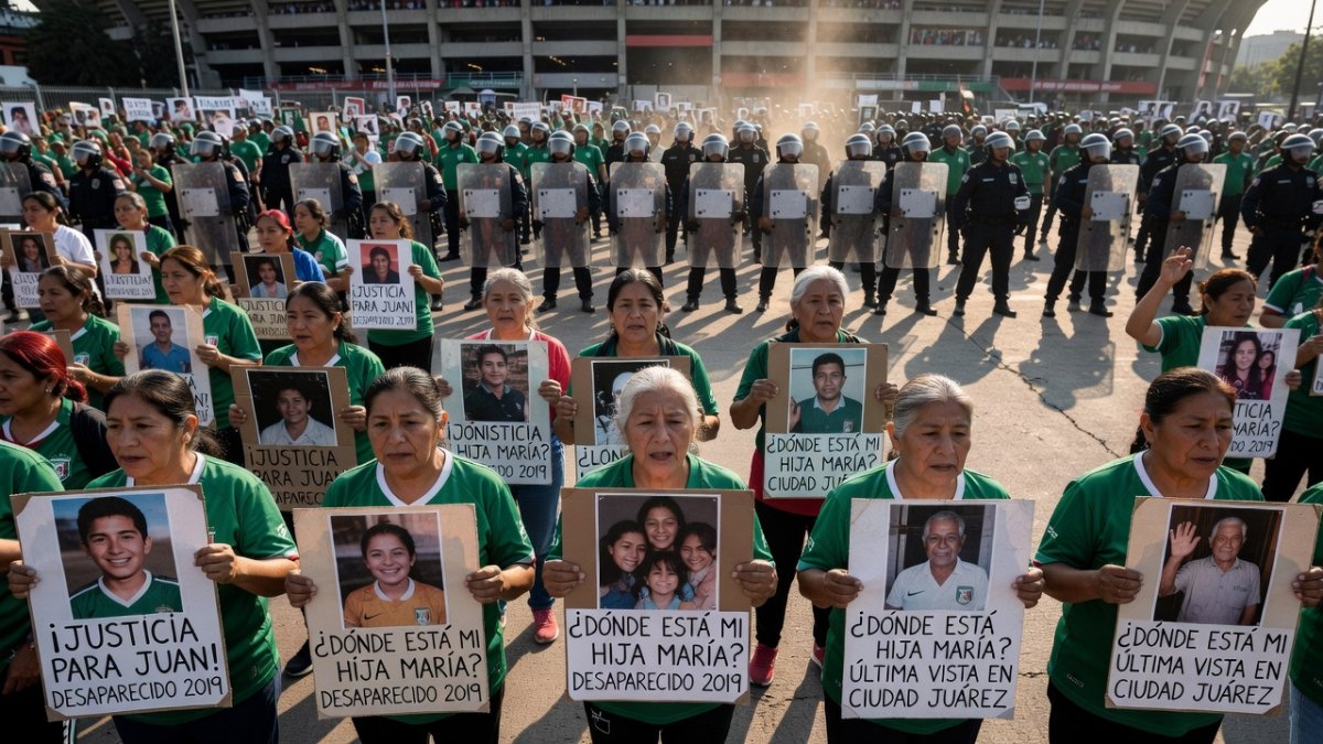 Searching Mothers Protest 2026 World Cup Opener in Mexico City