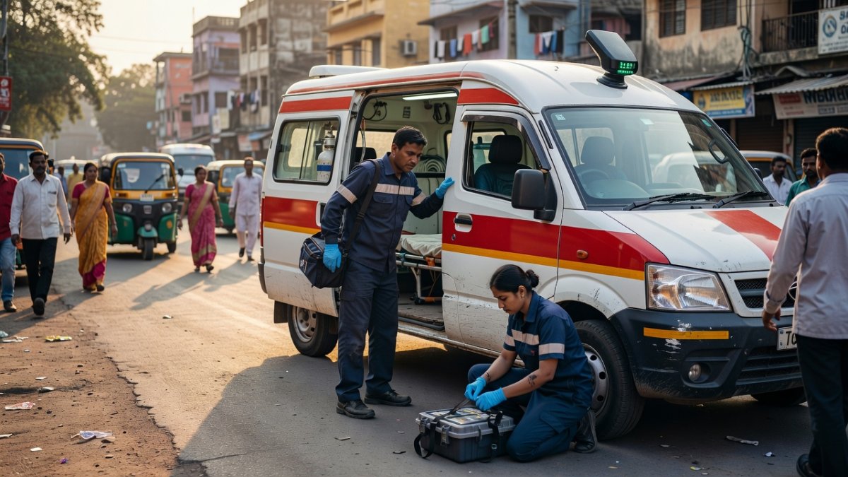 GPS-enabled ambulance under India's new National Ambulance Services guidelines