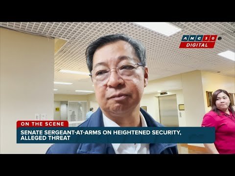 Senate Sergeant-at-Arms Alfred Corpus speaking to media about security preparations for the VP Sara Duterte impeachment trial
