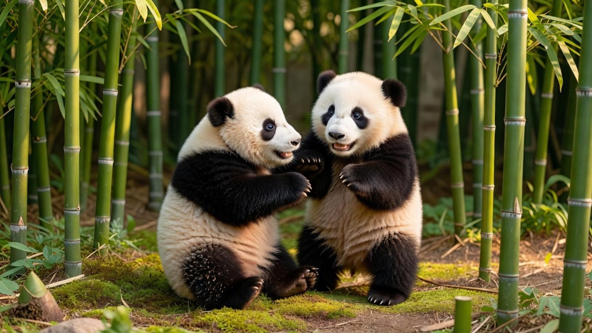 Huibao and Ruibao, the twin giant pandas at Everland