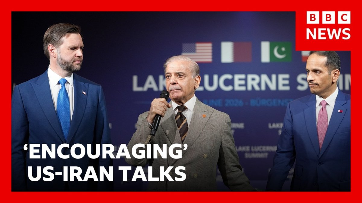 BBC News report thumbnail showing US-Iran talks coverage