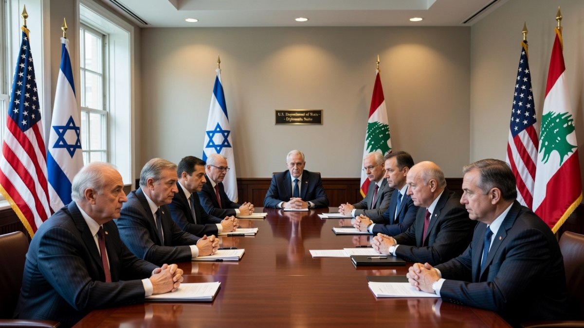 Diplomatic meeting between Israeli and Lebanese officials in Washington DC as US brokers negotiations