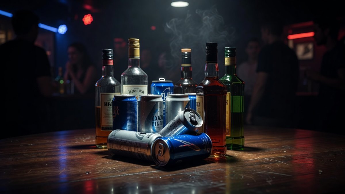 Health warning depiction of alcohol and energy drink combination risks