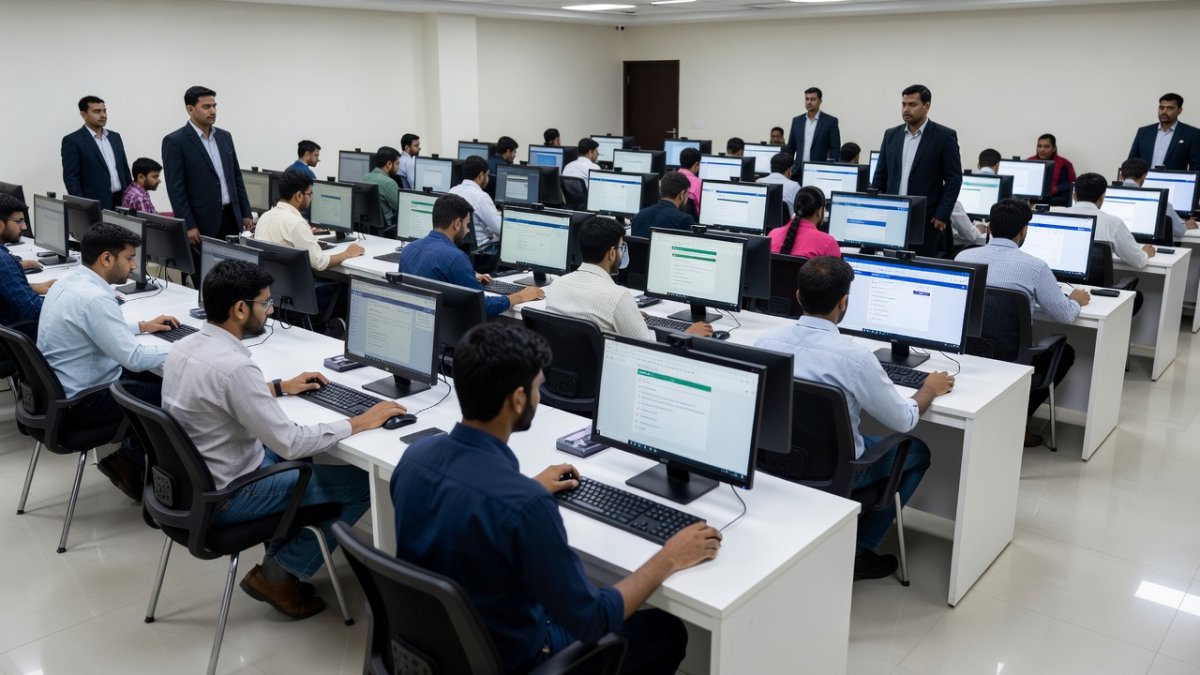Computer-based testing centre setup for digital examination