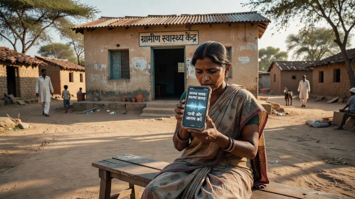Voice AI interface on mobile phone in rural India