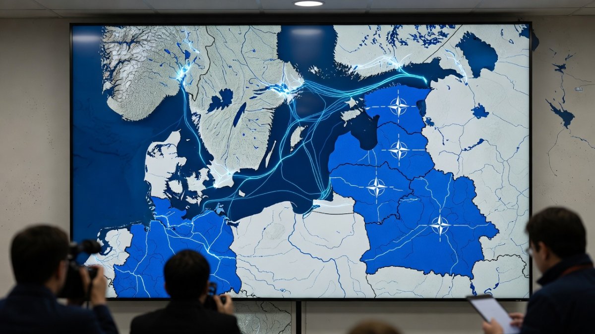 Baltic Sea region undersea cable routes and NATO member countries