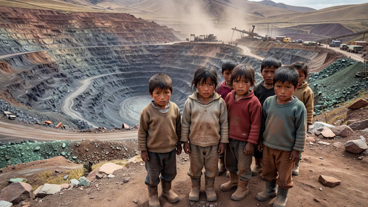 Children in a Peruvian mining community affected by heavy metal pollution