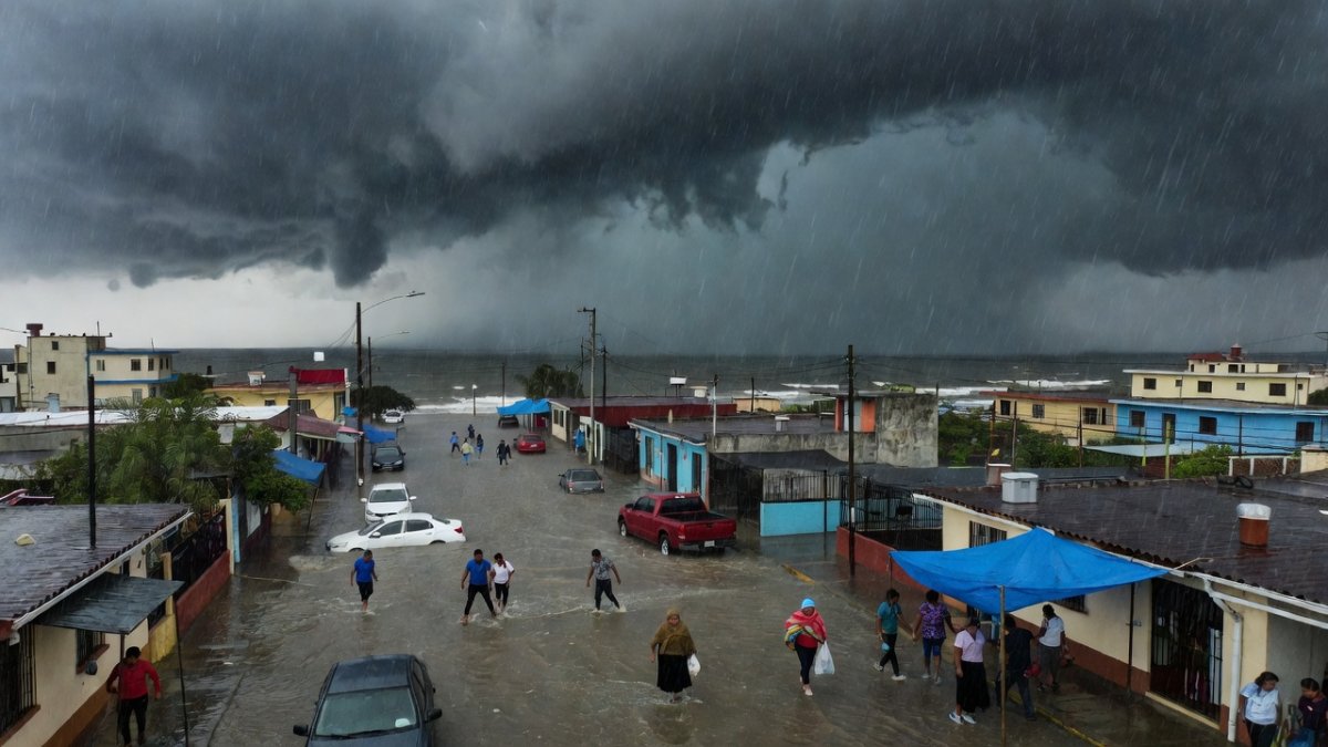 Gulf Storm System Brings Torrential Rains to Northern Mexico