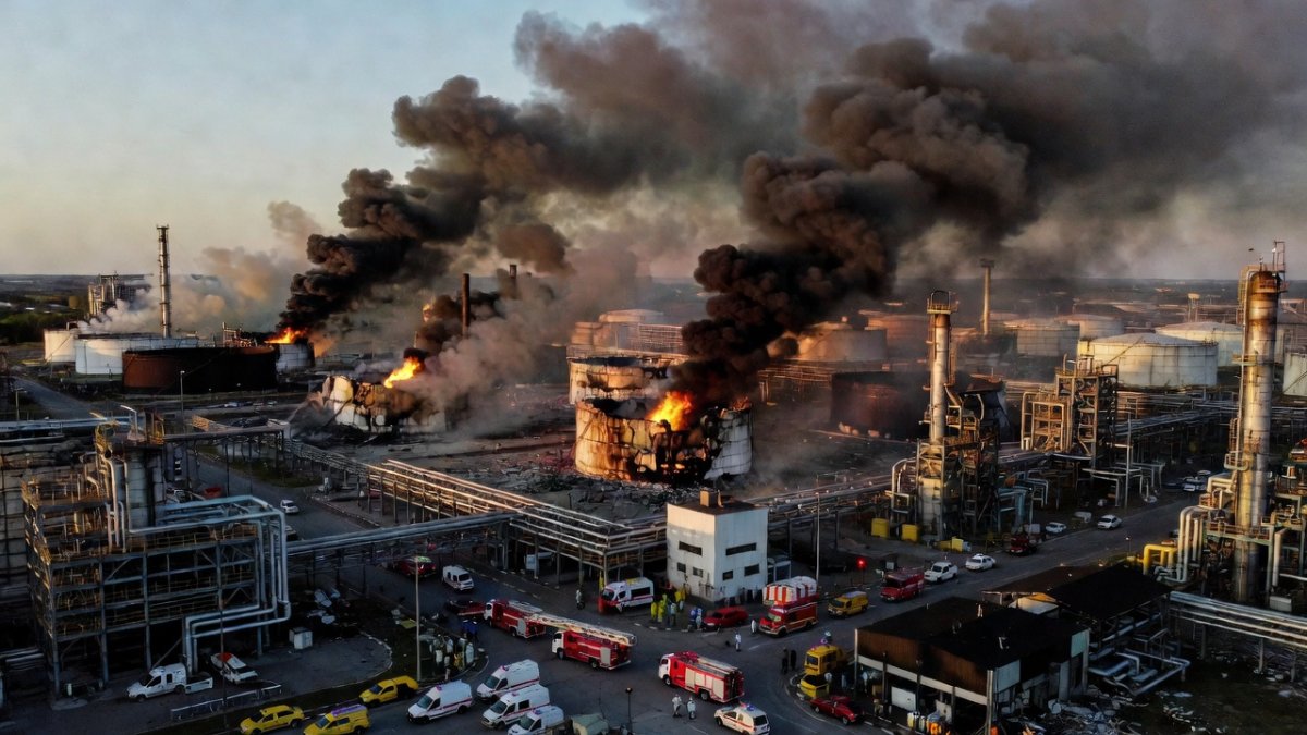 Ukraine Launches Largest Drone Attack on Moscow Oil Refinery