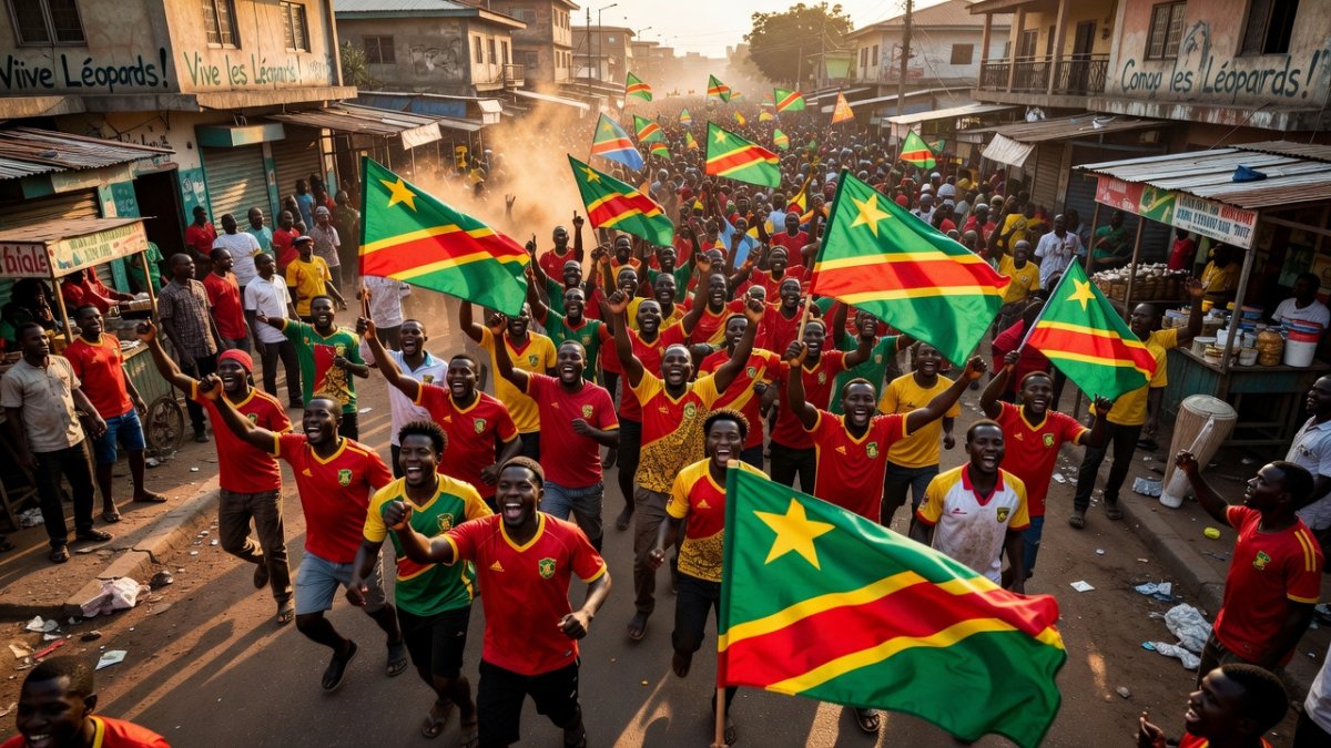 DR Congo fans celebrating World Cup knockout qualification