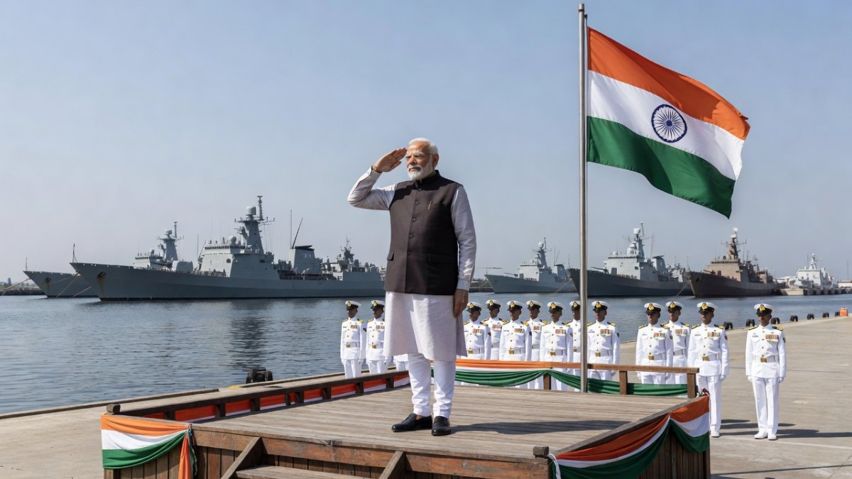 Prime Minister Modi at the tri-commissioning ceremony in Kolkata