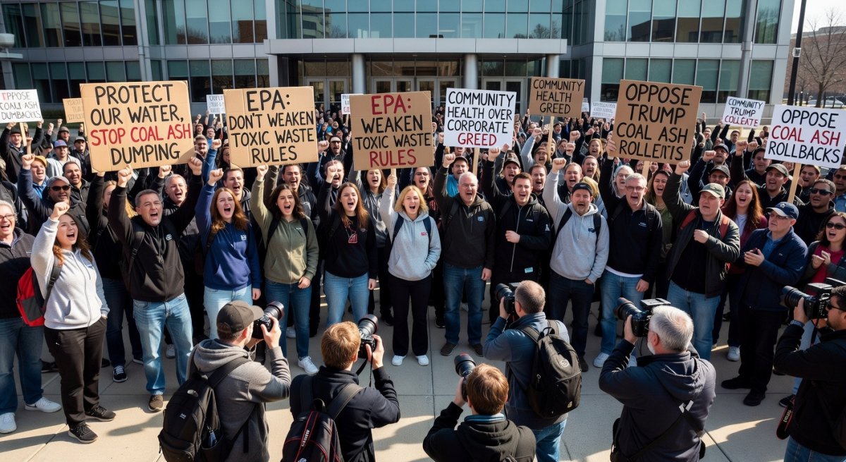 Environmentalists turn out in force to oppose Trump coal ash rollbacks