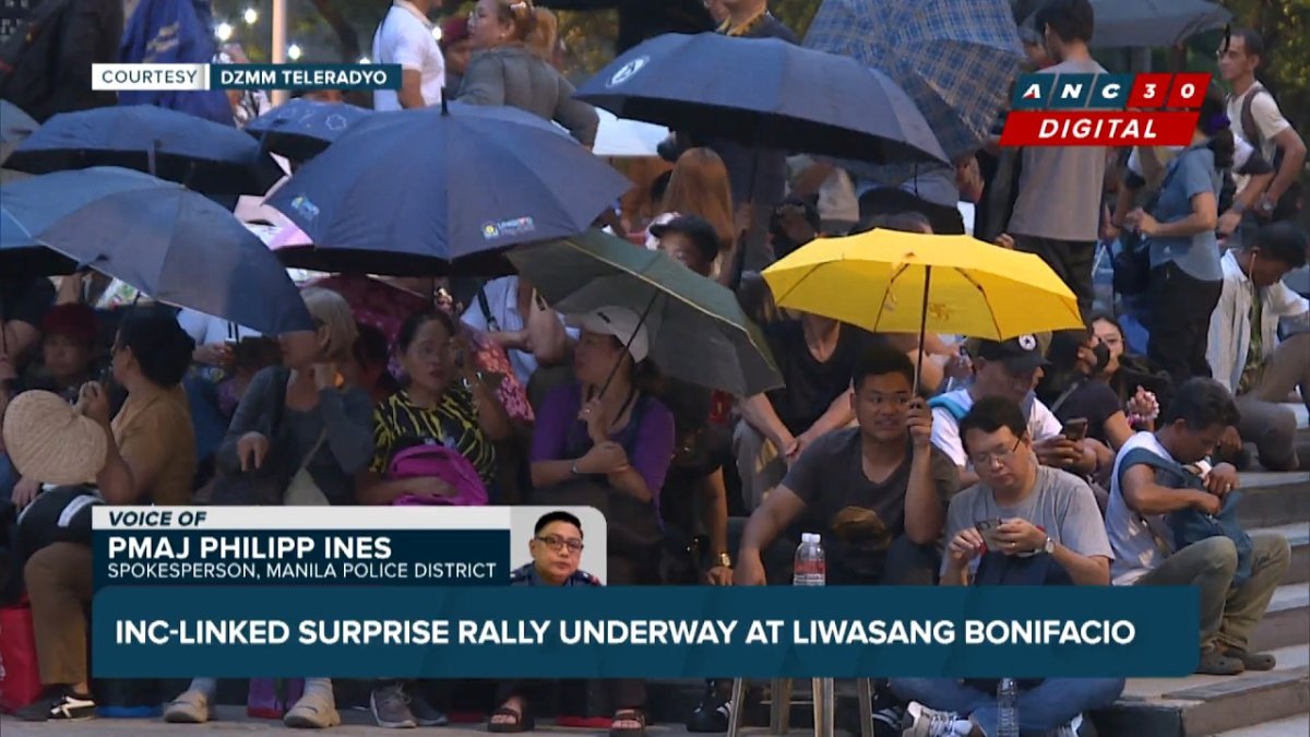 Police deploy at Liwasang Bonifacio in Manila as INC-linked rally calls for flood control accountability