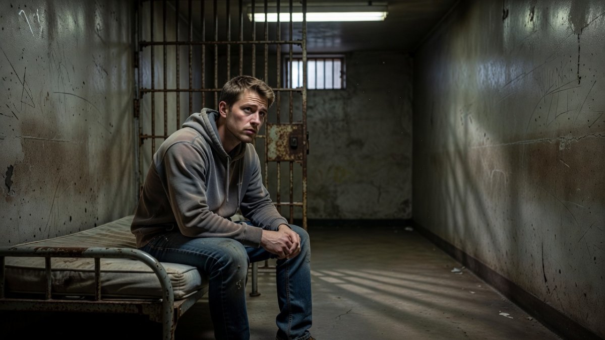 Simon Rovensky detention in Georgia prison cell illustration
