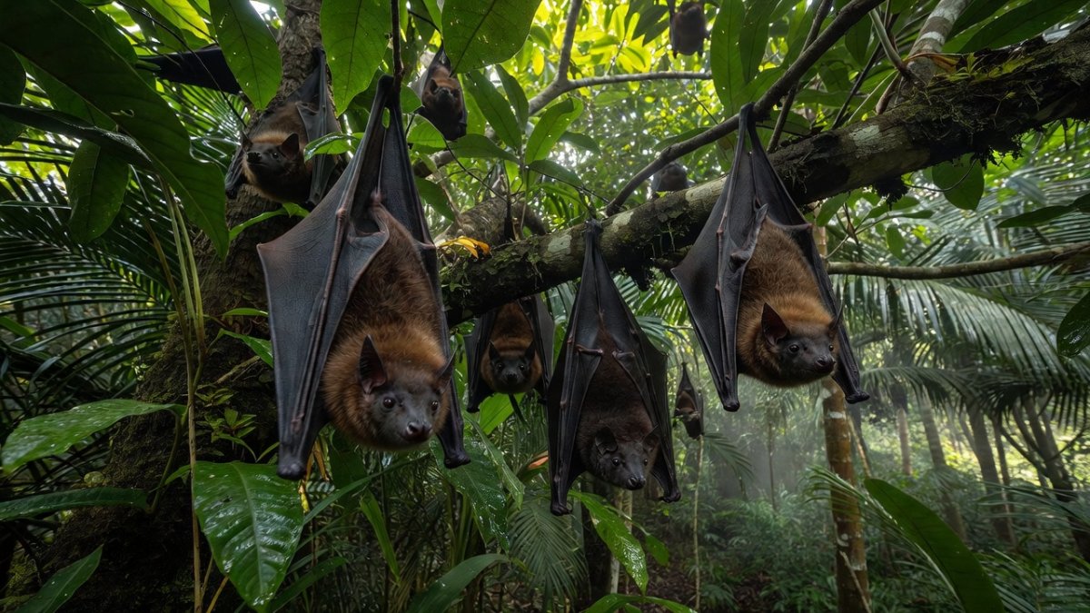 Pteropus fruit bat colony in Kerala — natural reservoir of Nipah virus