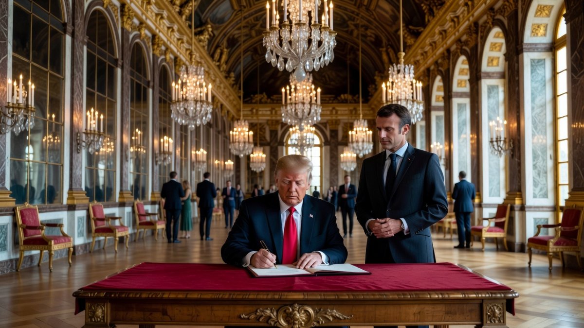 Trump Signs Iran Peace Deal at Versailles — and the GOP Is Furious