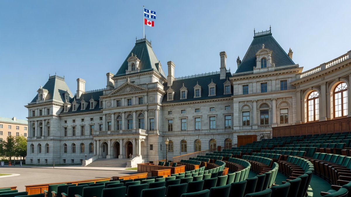 The legislative chamber of Quebec's National Assembly, where emotional farewells and political tensions marked the final day of the spring session