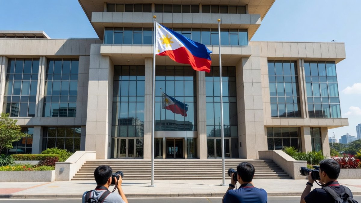 Philippine Senate building in Pasay City, Metro Manila, where the leadership vote took place