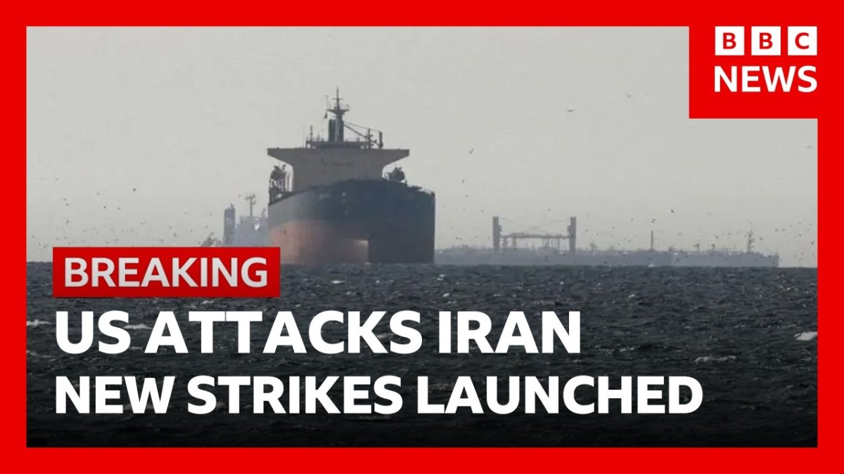 BBC News video thumbnail showing US-Iran conflict coverage