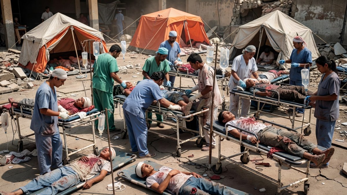 Hospital treating earthquake victims