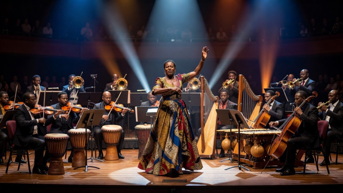 Orchestral rehearsal for African Symphony arrangements