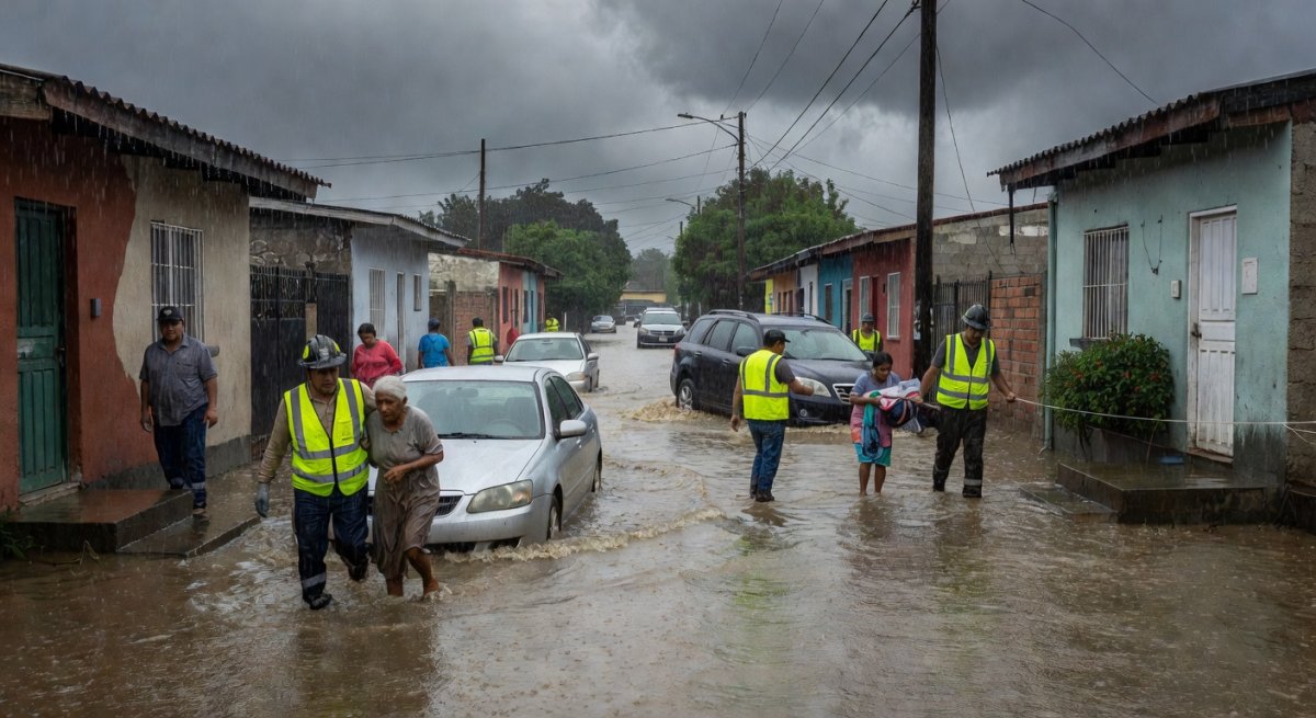 Torrential Rains Trigger Flooding in Apizaco, Tlaxcala — Emergency Response Deployed