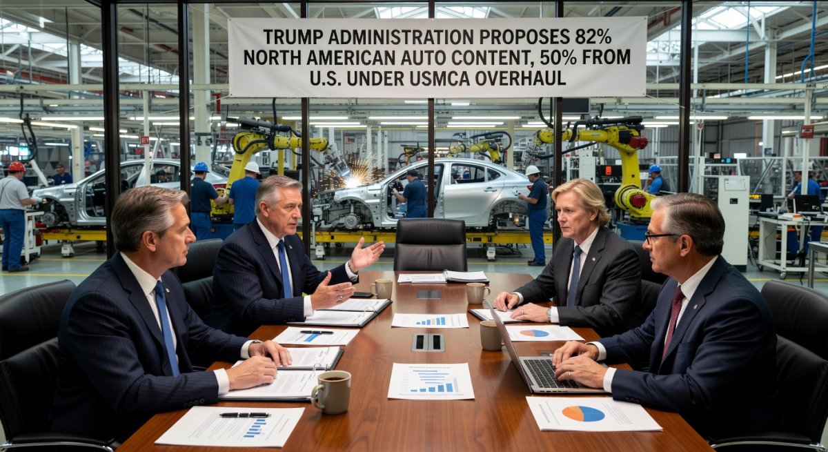 Trump administration wants to raise North American auto content to 82%, with half from U.S.