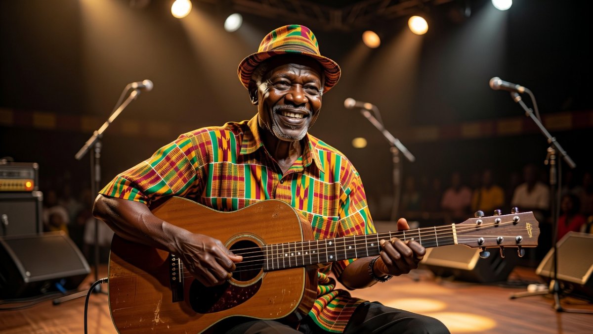 Ebo Taylor performing highlife music in Accra, Ghana