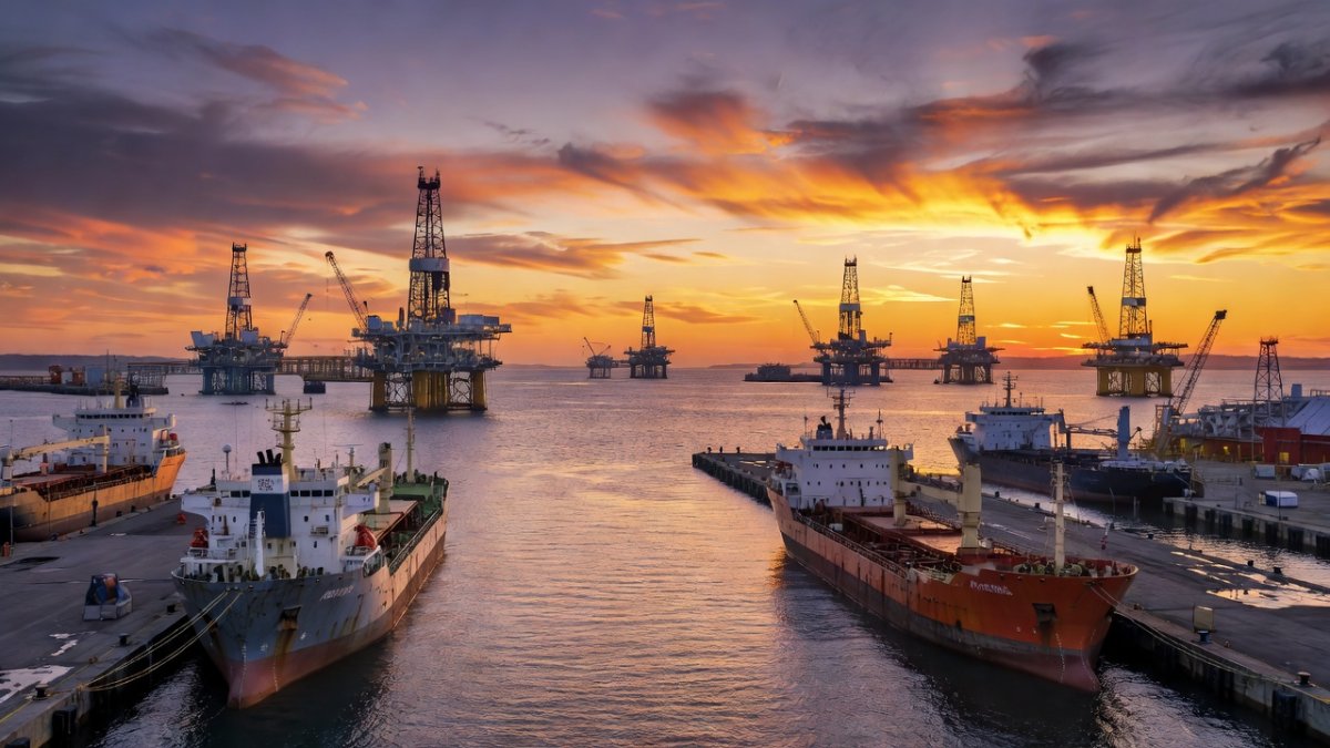 North Sea offshore oil infrastructure near Aberdeen