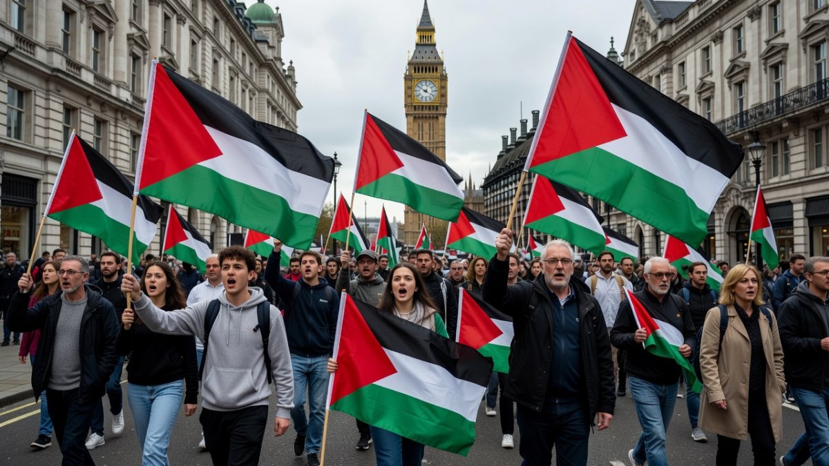 Pro-Palestine protesters in London faced increased restrictions under Prime Minister Keir Starmer's government between 2025 and 2026