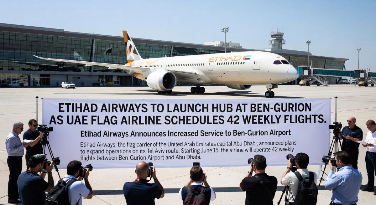 Etihad Airways to launch hub at Ben-Gurion as UAE flag airline schedules 42 weekly flights