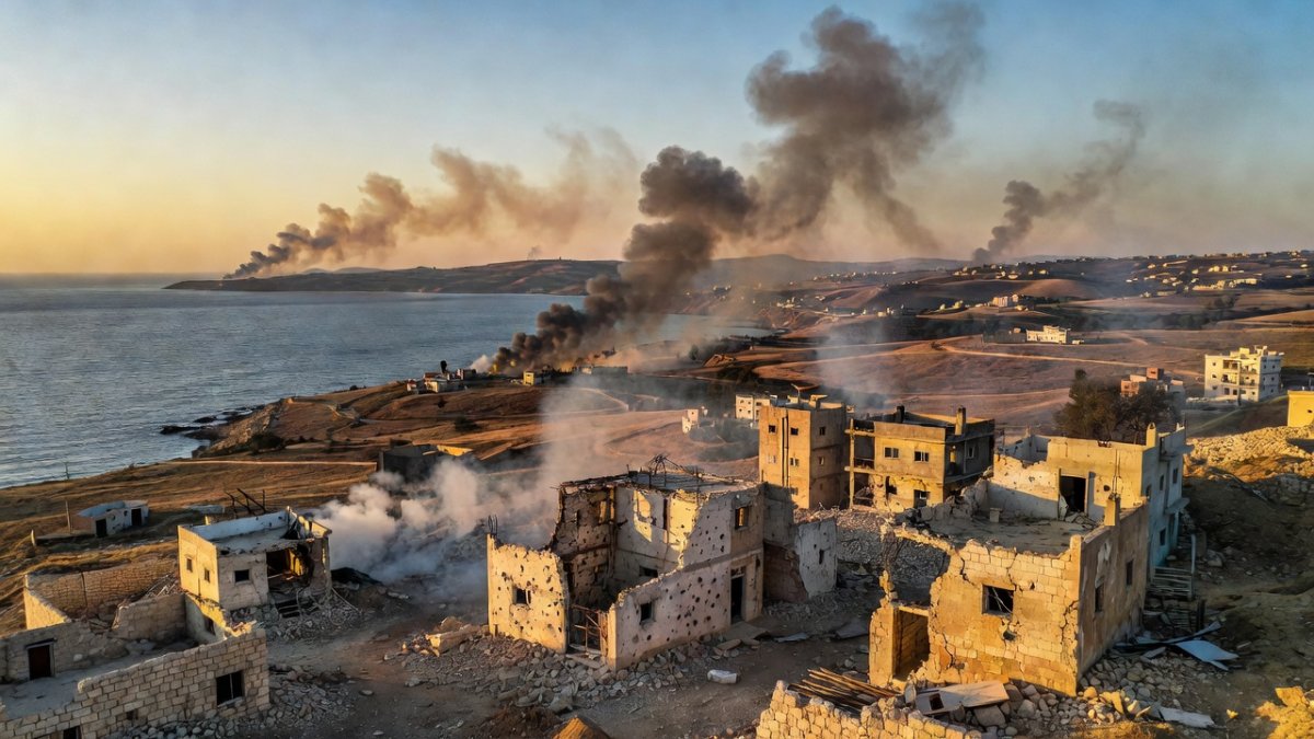 Southern Lebanon landscape amid ongoing Israeli strikes