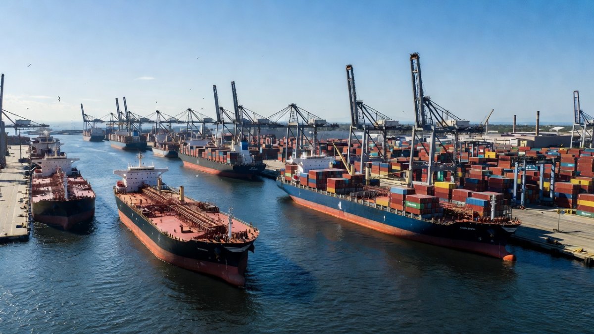 Oil tankers at a port with the caption reflecting global energy market recovery expectations