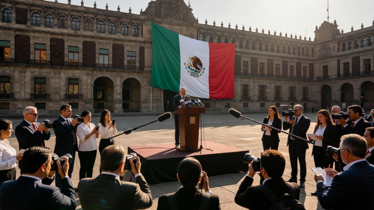 Palacio Nacional in Mexico City, morning mañanera press conference