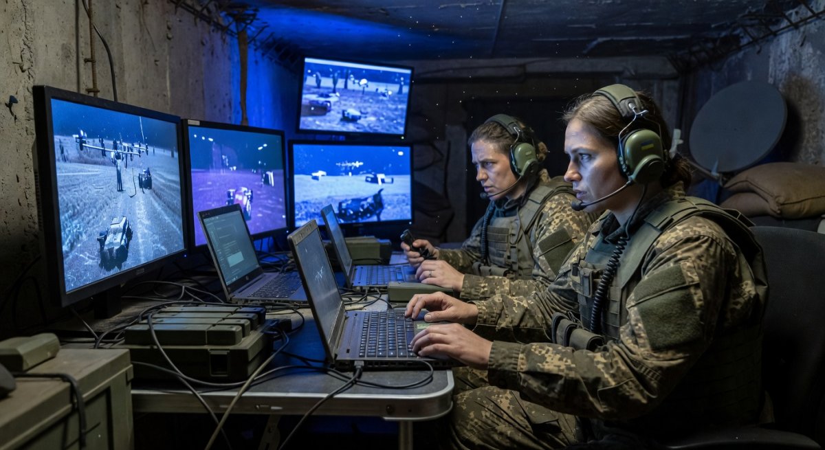 Ukrainian drone operations command post