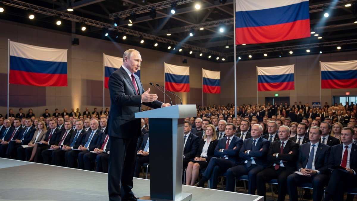 Vladimir Putin speaking at the St. Petersburg International Economic Forum