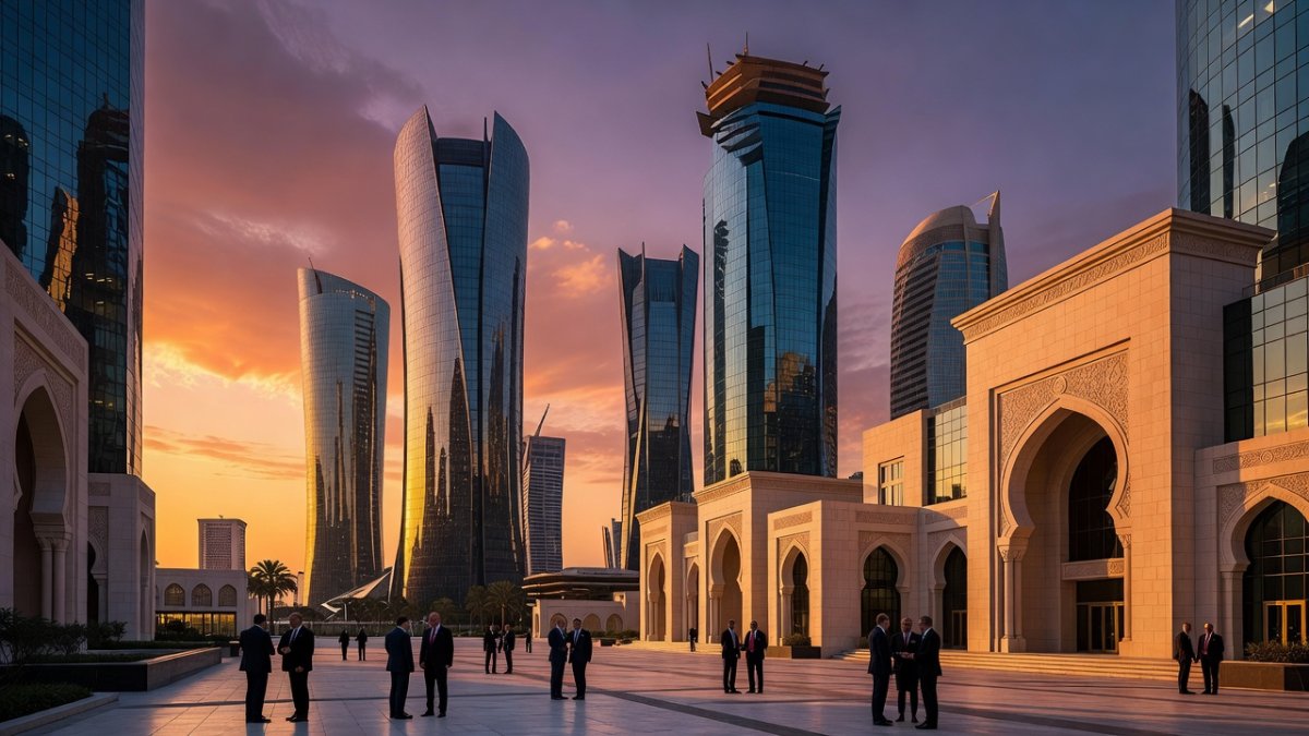 Doha skyline diplomatic venue