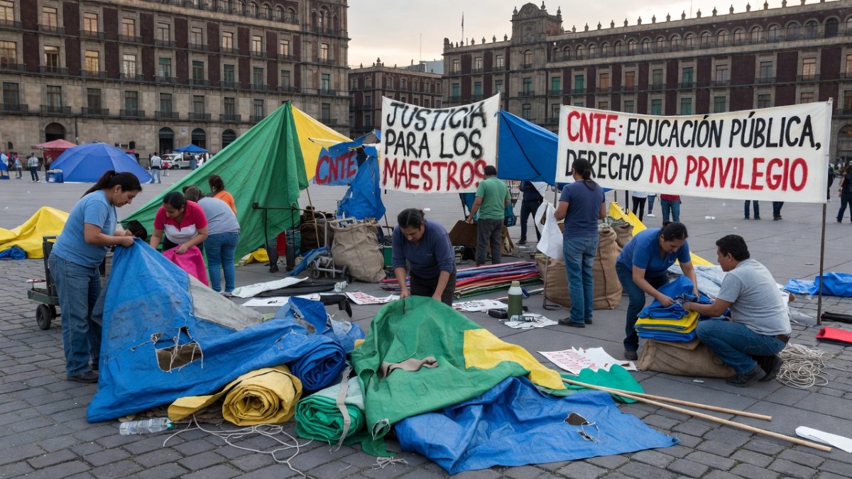 CNTE Teachers End Zócalo Protest Camp After 19 Days