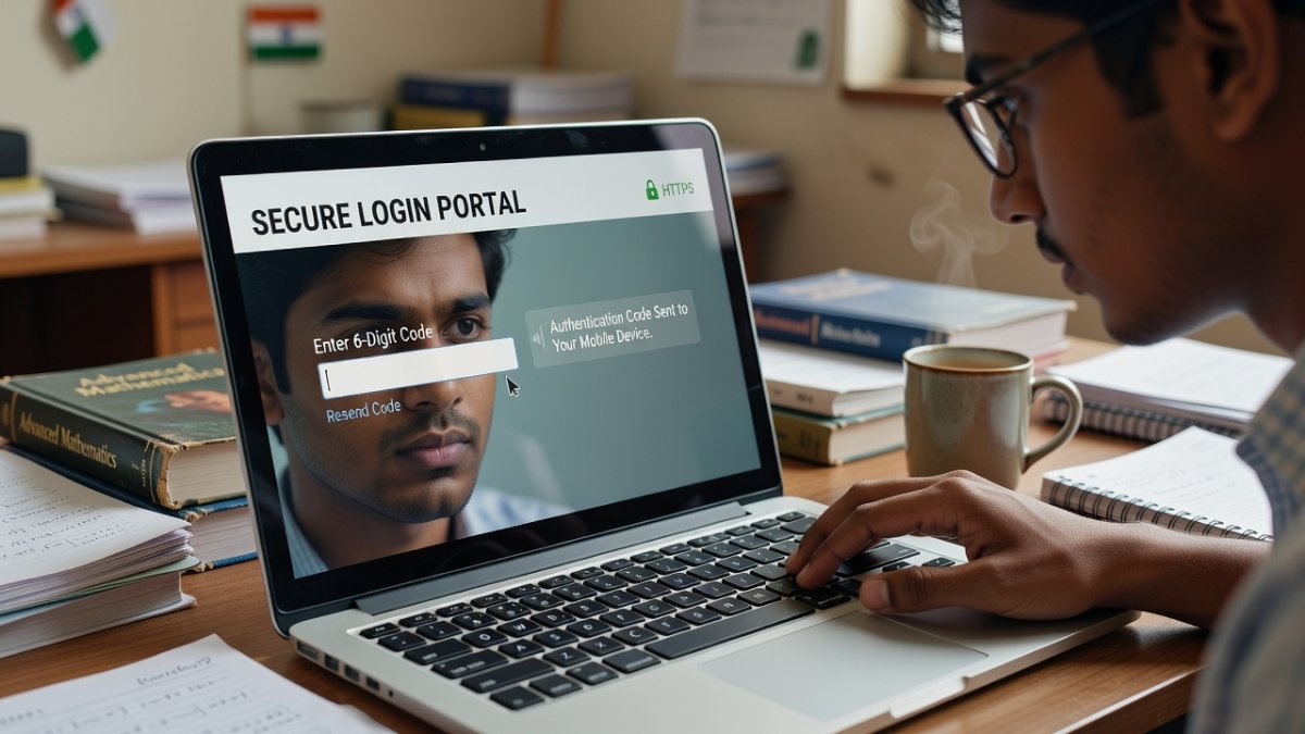 NEET UG portal login interface displayed on a laptop with security features