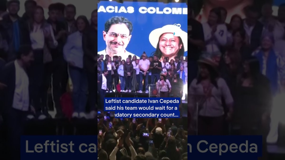 DW News coverage of Colombia presidential election 2026 showing de la Espriella victory